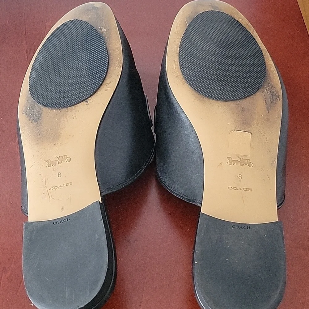 Coach Shea Leather Mules 8 Black